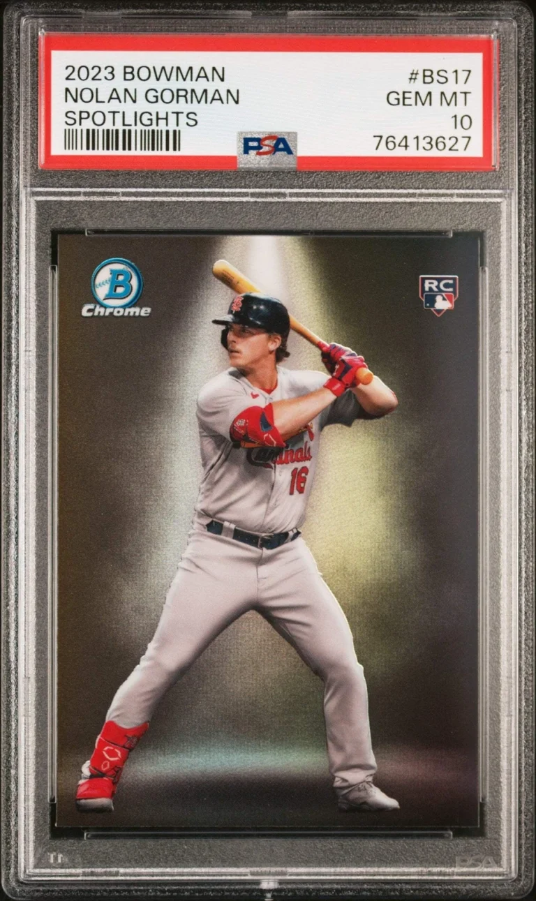 Graded 2023 Topps Bowman Nolan Gorman #BS17 Spotlights RC Baseball Card PSA 10