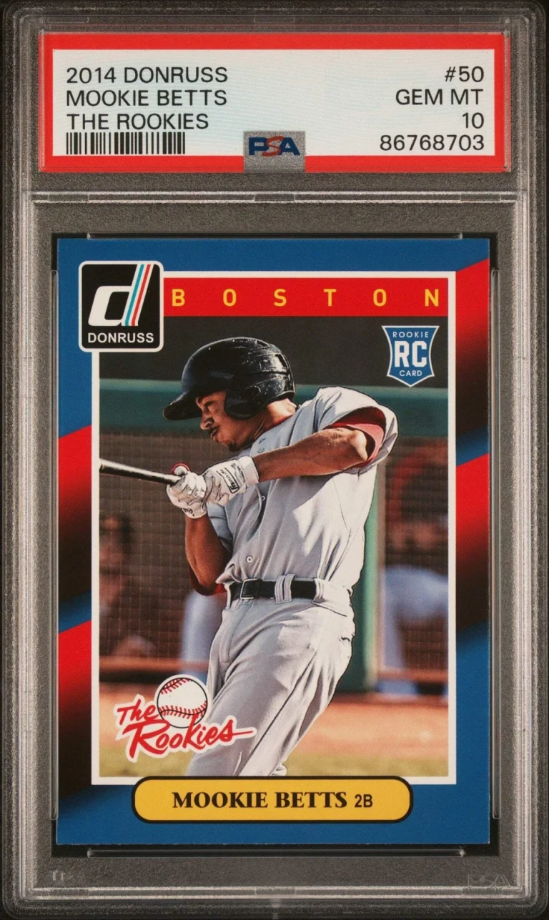 Graded 2014 Panini Donruss Mookie Betts #50 The Rookies RC Baseball Card PSA 10