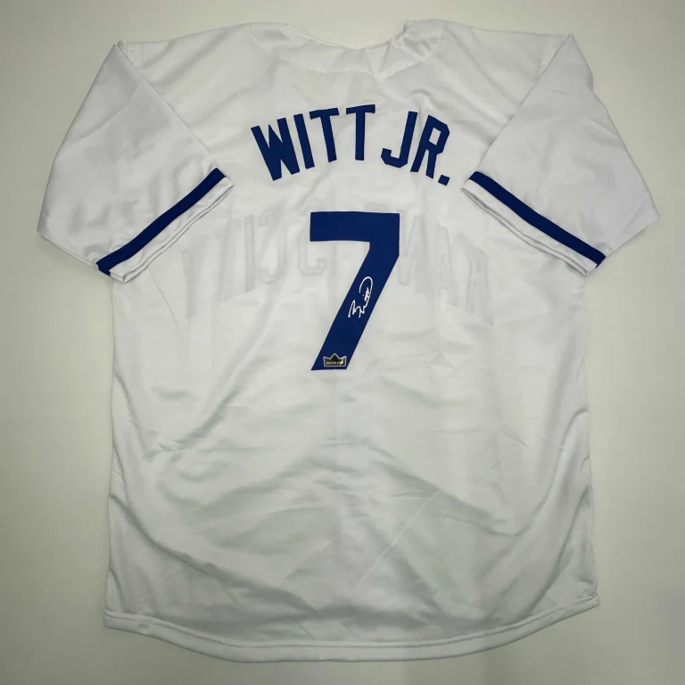 Facsimile Autographed Bobby Witt Jr Kansas City White Reprint Jersey Men's XL