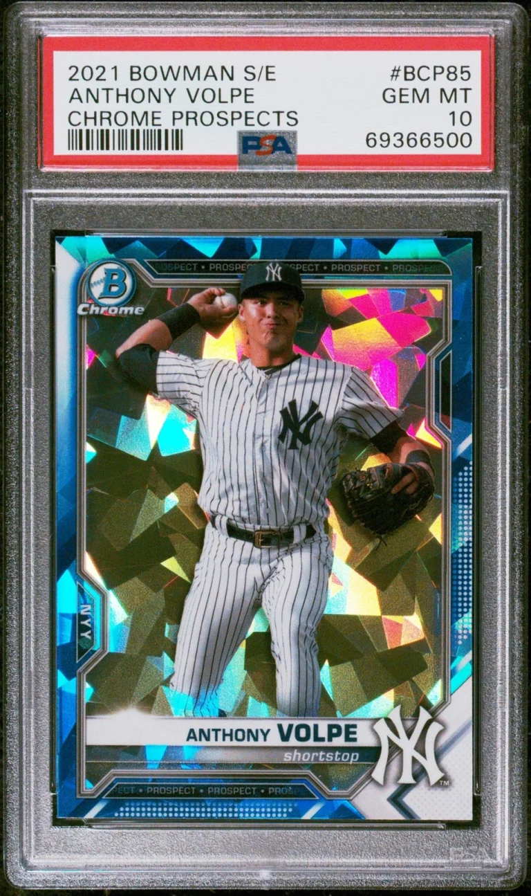 Graded 2021 Bowman Sapphire Ed Anthony Volpe #BCP85 Chrome Baseball Card PSA 10