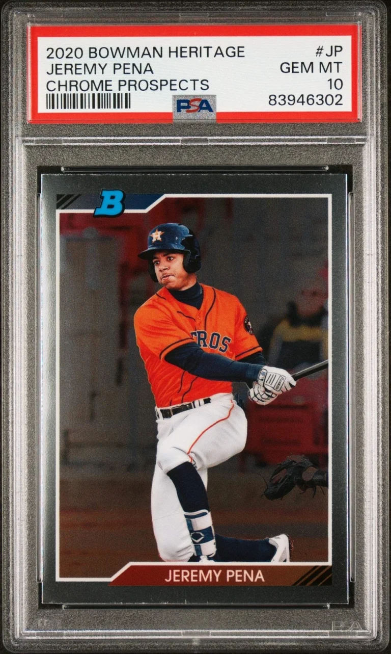Graded 2020 Topps Bowman Heritage Jeremy Pena #JP Chrome RC Baseball Card PSA 10