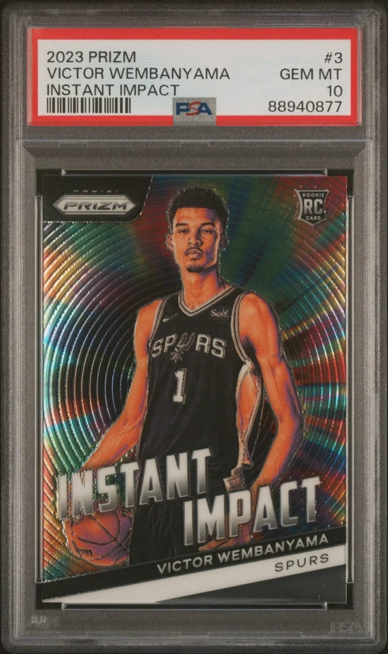 Graded 2023 Prizm Victor Wembanyama #3 Instant Impact RC Basketball Card PSA 10
