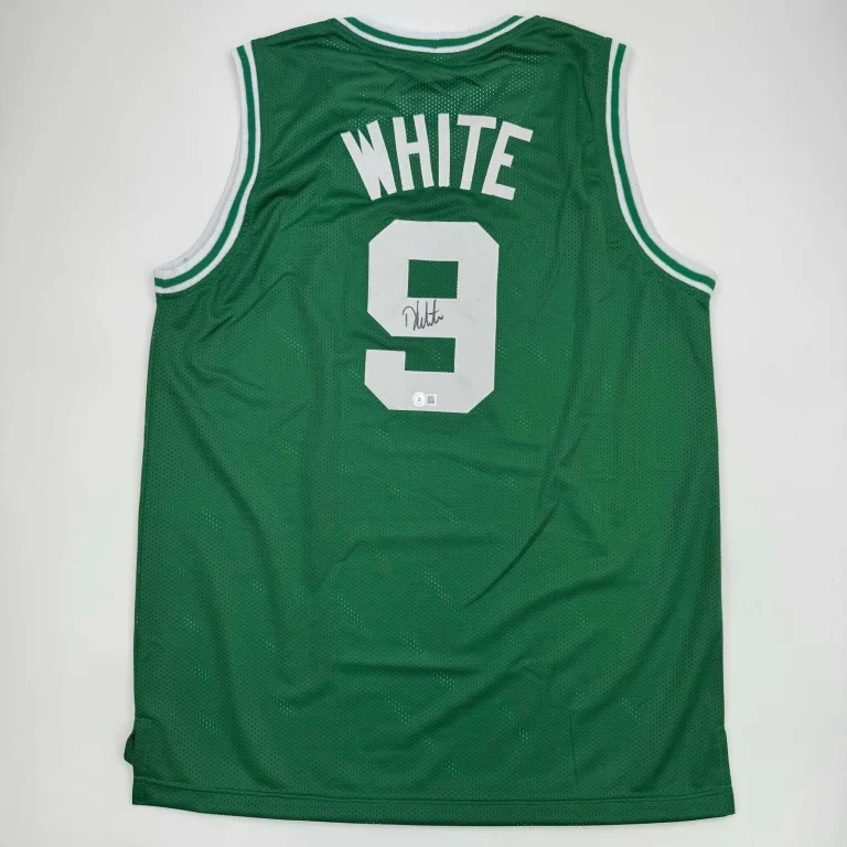 Autographed/Signed Derrick White Boston Green Basketball Jersey JSA COA