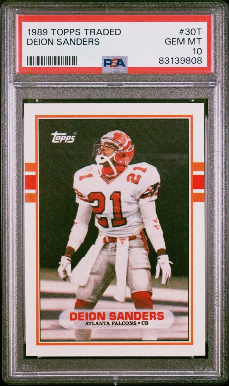 Graded 1989 Topps Traded Deion Sanders #30T Rookie RC Football Card PSA 10 Gem
