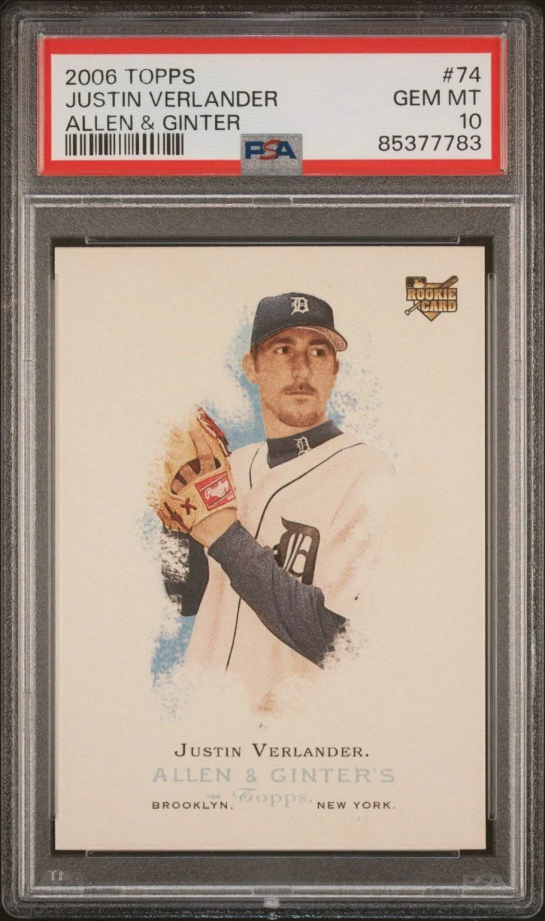Graded 2006 Topps Allen & Ginter Justin Verlander #74 RC Baseball Card PSA 10