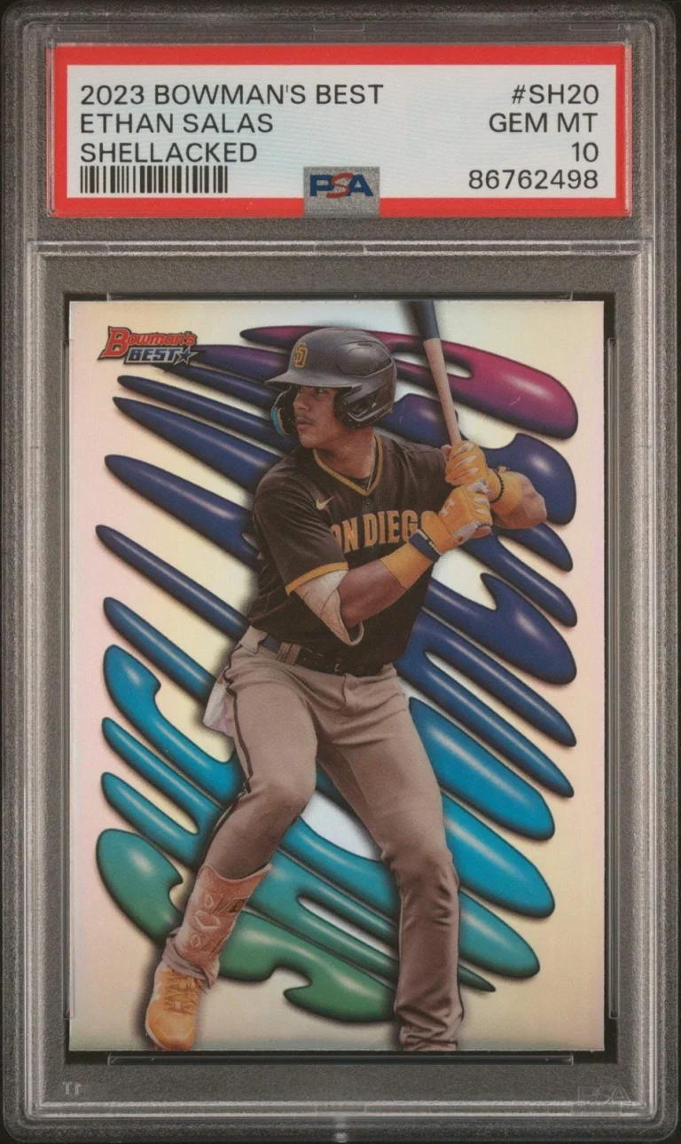 Graded 2023 Bowmans Best Ethan Salas #SH20 Shellacked RC Baseball Card PSA 10