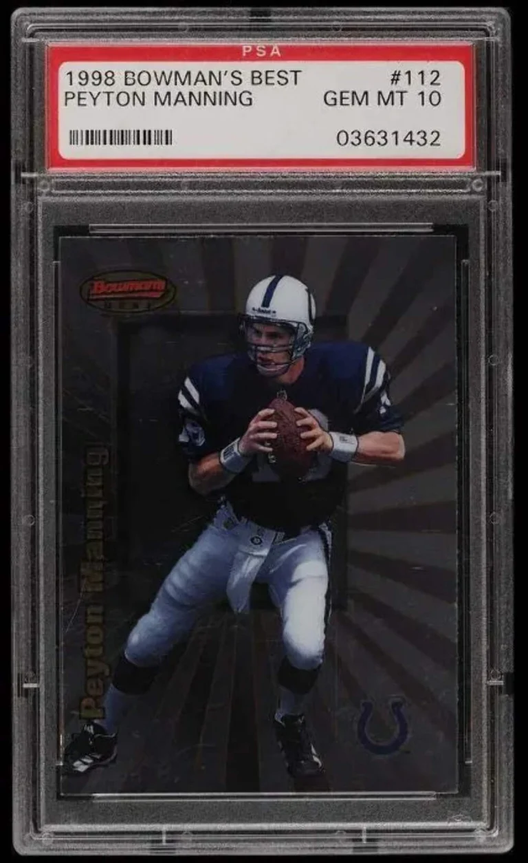 Graded 1998 Topps Bowmans Best Peyton Manning #112 Rookie Football Card PSA 10