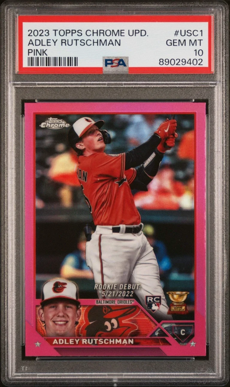 Graded 2023 Topps Chrome Upd Adley Rutschman #USC1 Pink RC Baseball Card PSA 10