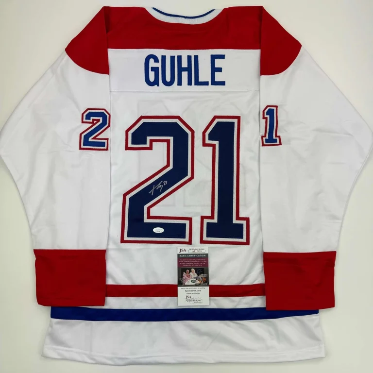 Autographed/Signed Kaiden Guhle Montreal White Hockey Jersey JSA COA