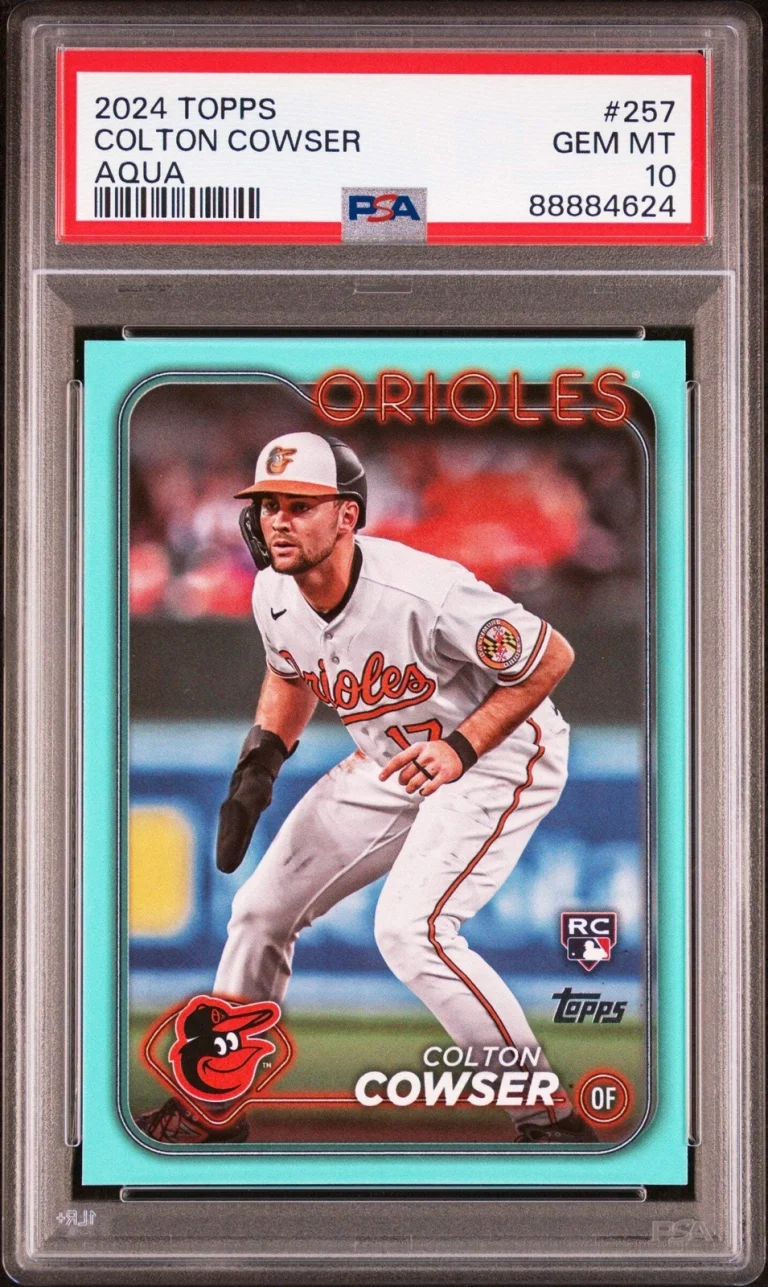 Graded 2024 Topps Colton Cowser #257 Aqua Rookie RC Baseball Card PSA 10 Gem