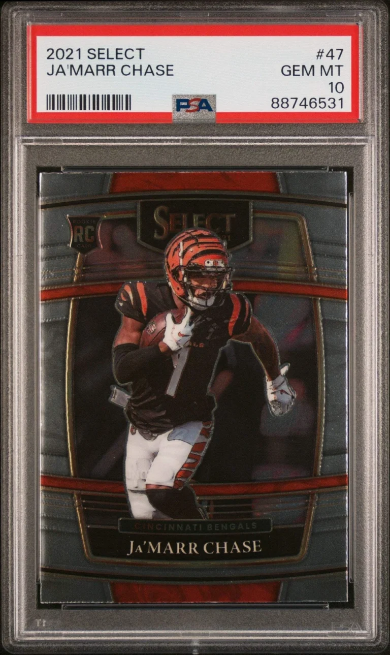 Graded 2021 Panini Select Ja'Marr Chase #47 Rookie RC Football Card PSA 10 Gem