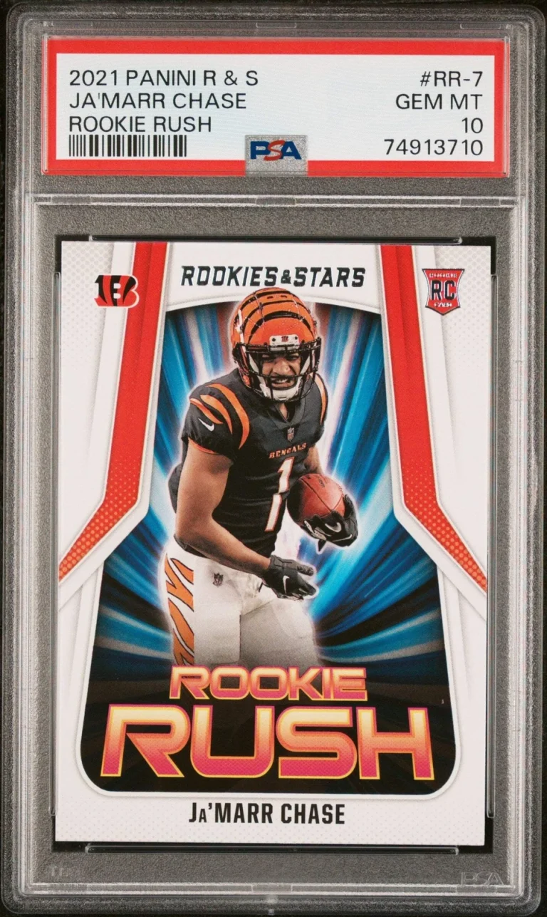 Graded 2021 Panini R&S Ja'Marr Chase #RR7 Rookie Rush Football Card PSA 10 Gem