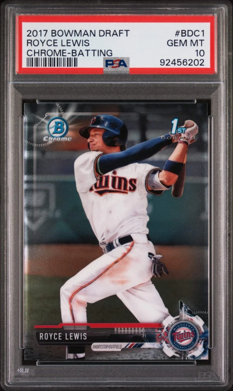 Graded 2017 Bowman Draft Royce Lewis #BDC1 Chrome Batting Baseball Card PSA 10