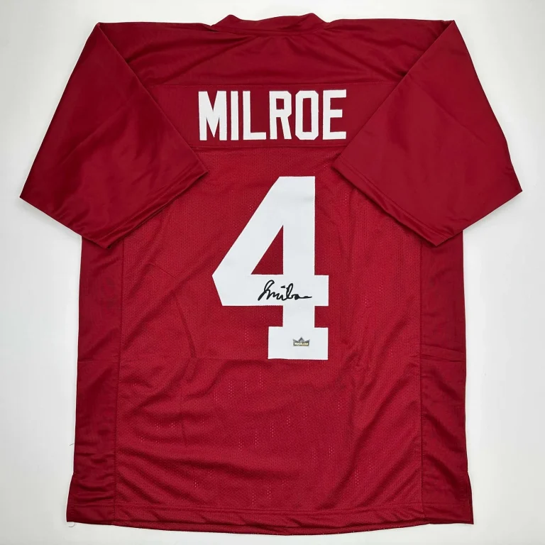 Facsimile Autographed Jalen Milroe Alabama Red Reprint Jersey Size Men's XL