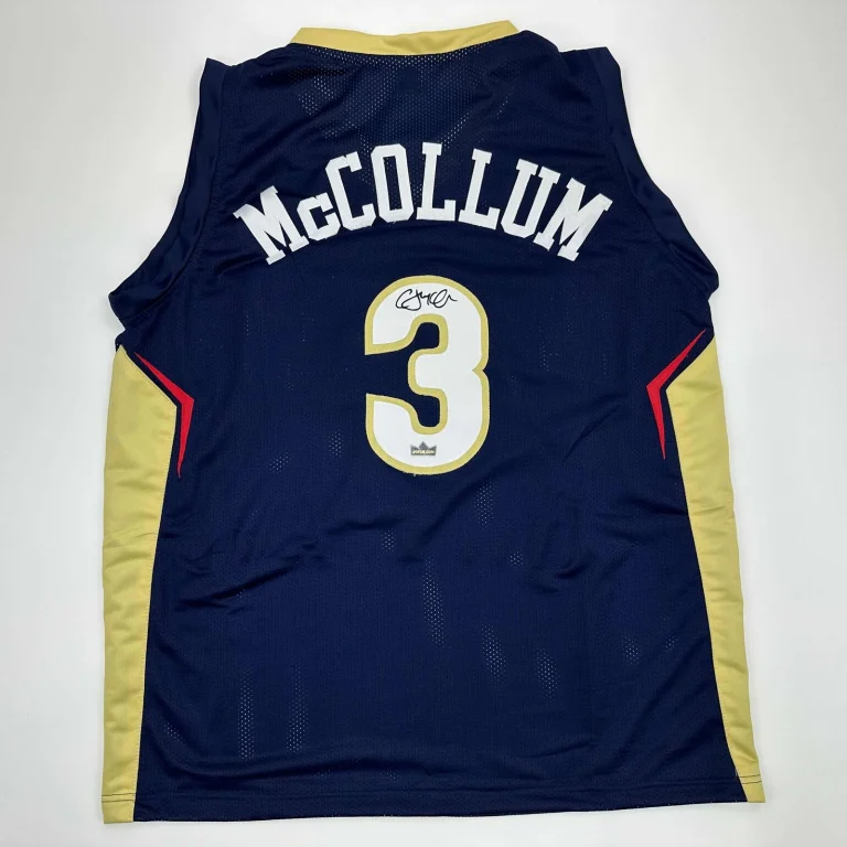 Facsimile Autographed C.J. CJ McCollum New Orleans Blue Reprint Jersey Men's XL