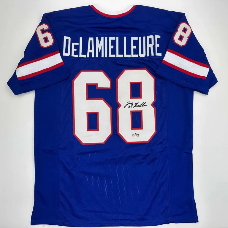 Facsimile Autographed Joe DeLamielleure Buffalo Blue Reprint Jersey Size Mens XL