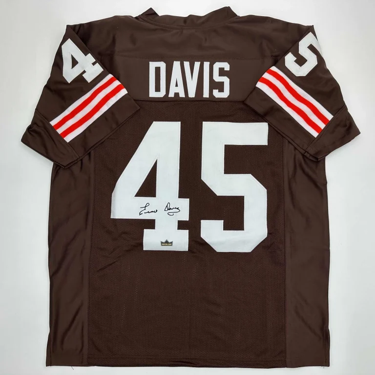 Facsimile Autographed Ernie Davis Cleveland Brown Reprint Jersey Size Men's XL