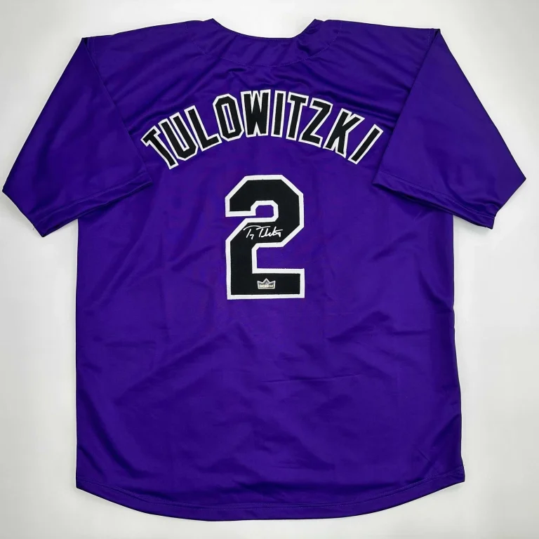 Facsimile Autographed Troy Tulowitzki Colorado Purple Reprint Jersey Men's XL