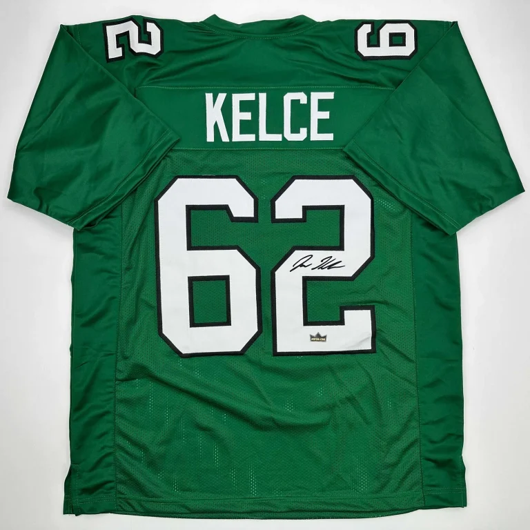 Facsimile Autographed Jason Kelce Philadelphia Kelly Green Reprint Jersey Men XL