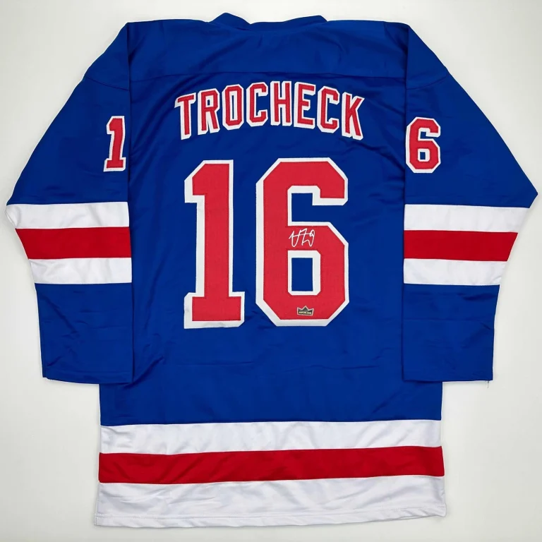Facsimile Autographed Vincent Trocheck New York Blue Reprint Jersey Size Mens XL