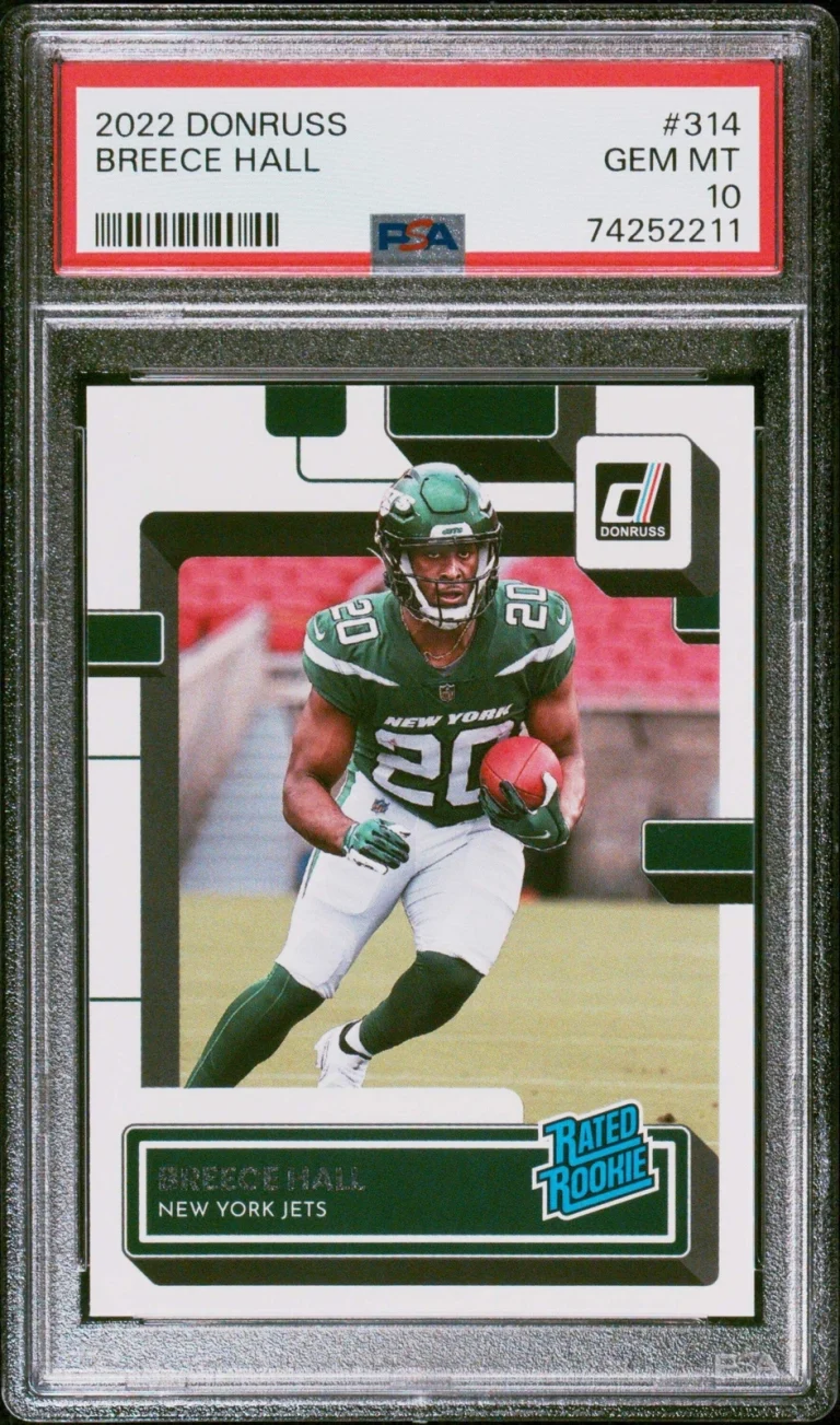 Graded 2022 Panini Donruss Breece Hall #314 Rookie RC Football Card PSA 10 Gem