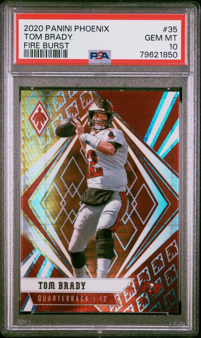 Graded 2020 Panini Phoenix Tom Brady #35 Fire Burst Football Card PSA 10 Gem