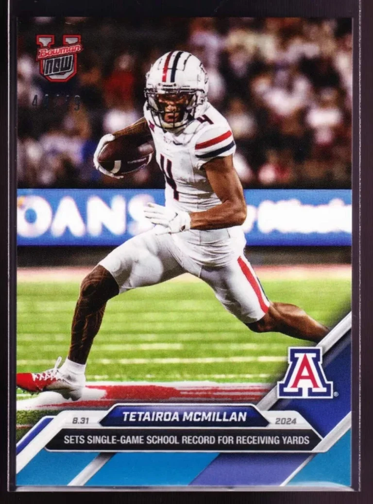 2024 Bowman U Now Tetairoa McMillan #Blue #/49 Arizona Wildcats Football Card