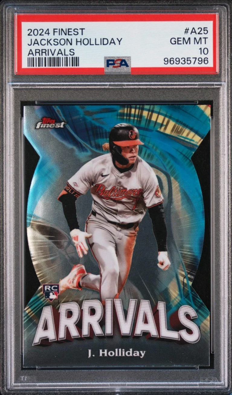 Graded 2024 Topps Finest Jackson Holliday #A25 Arrivals RC Baseball Card PSA 10