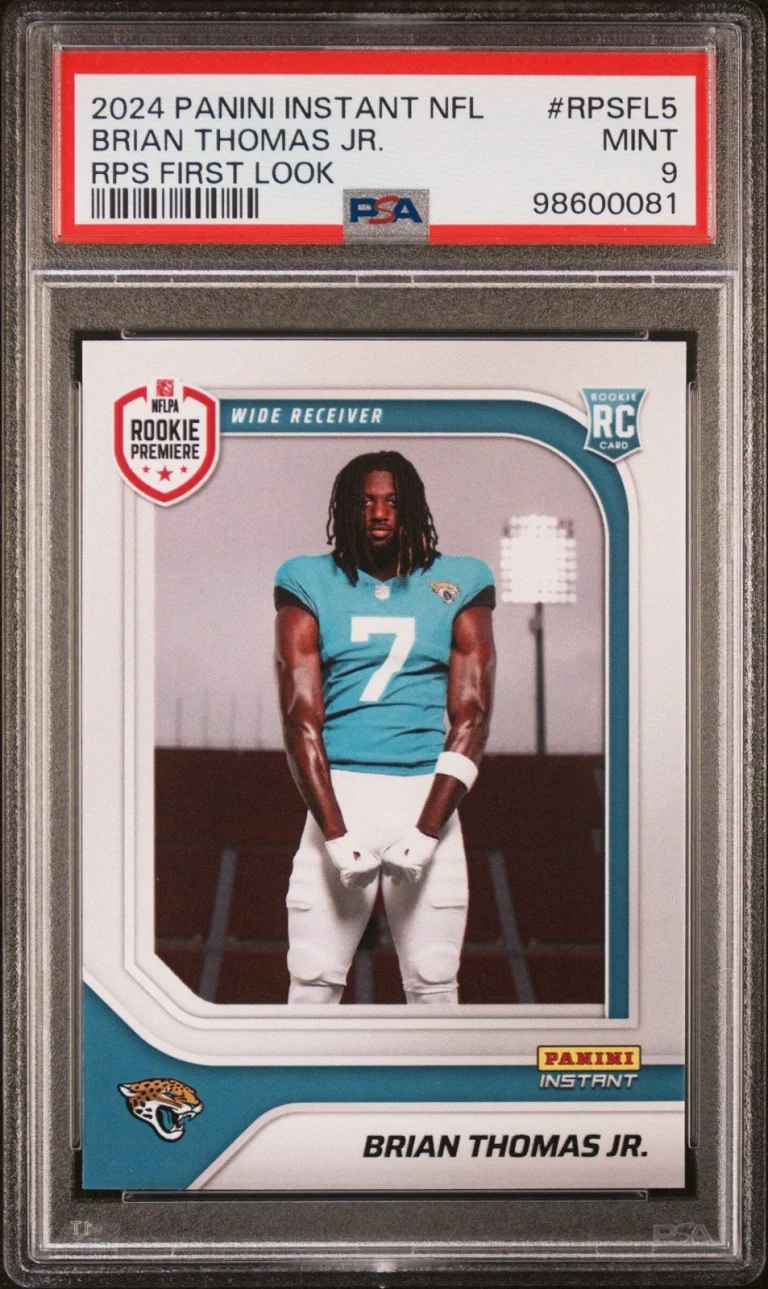 Graded 2024 Panini Instant NFL Brian Thomas Jr #RPSFL5 RC Football Card PSA 9