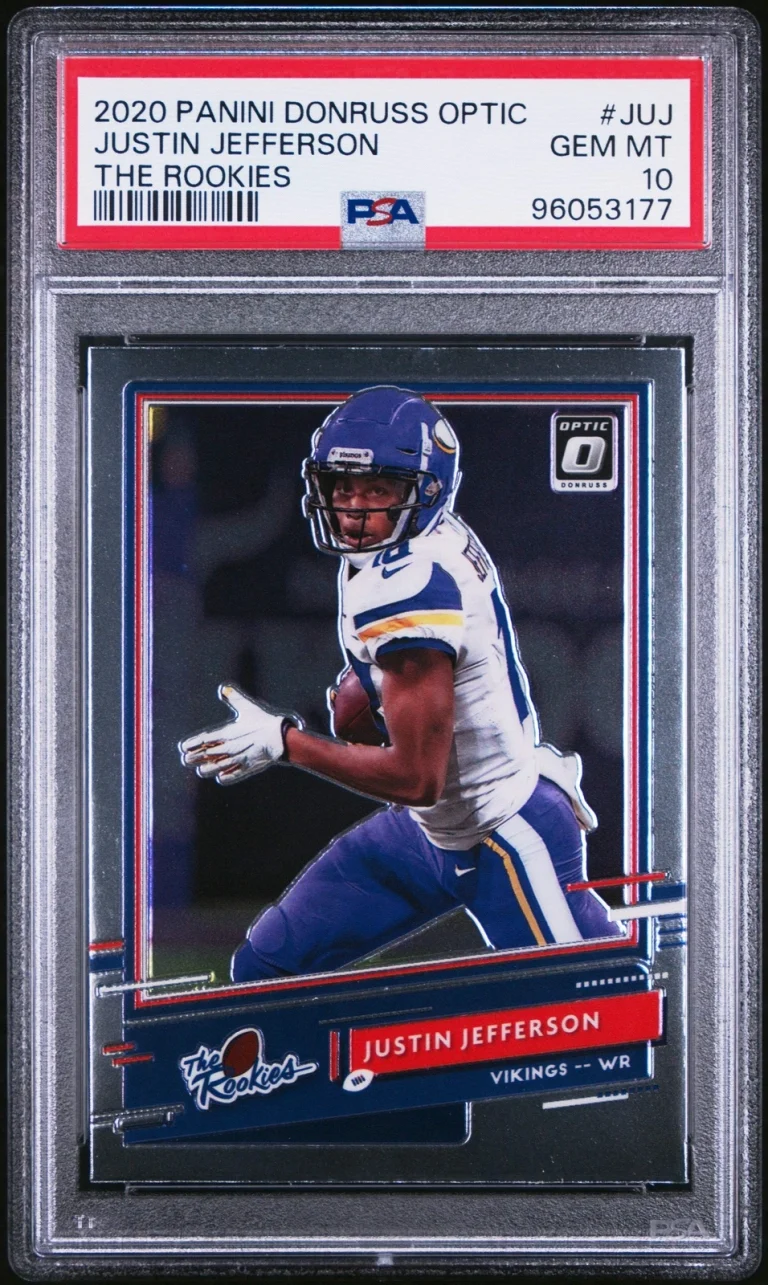 Graded 2020 Donruss Optic Justin Jefferson #JUJ The Rookies Football Card PSA 10