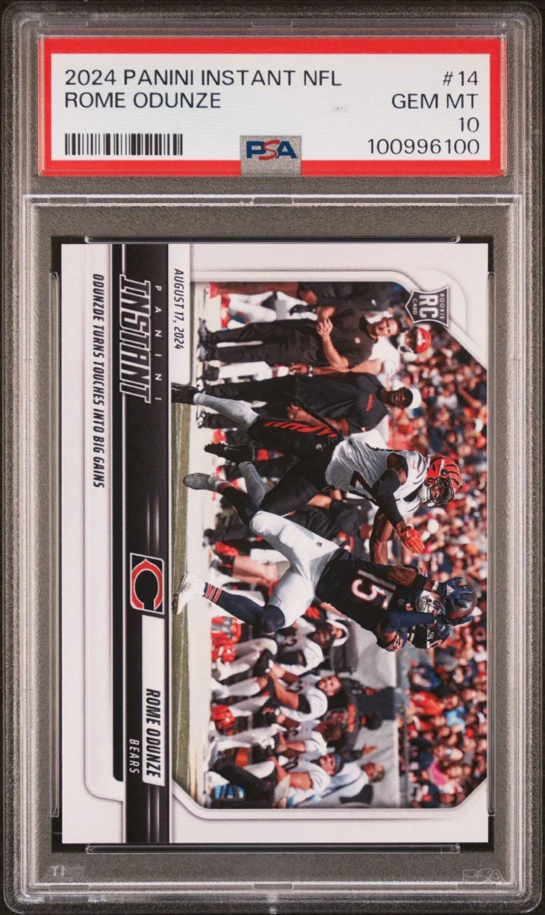 Graded 2024 Panini Instant NFL Rome Odunze #14 Rookie RC Football Card PSA 10