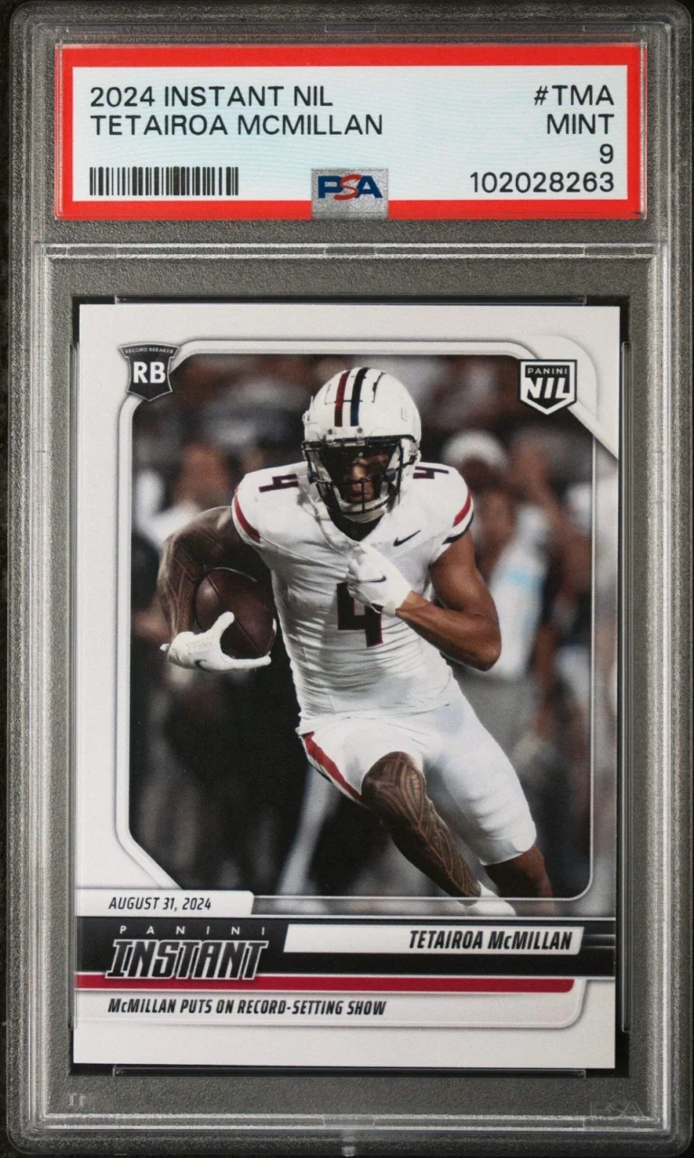 Graded 2024 Panini Instant NIL Tetairoa McMillan #TMA Rookie Football Card PSA 9