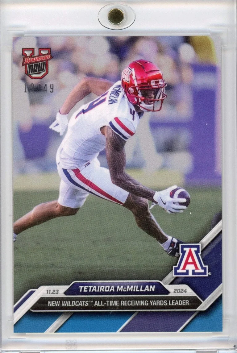 2024 Bowman U Now Tetairoa McMillan #47 Blue /49 Arizona Wildcats Football Card