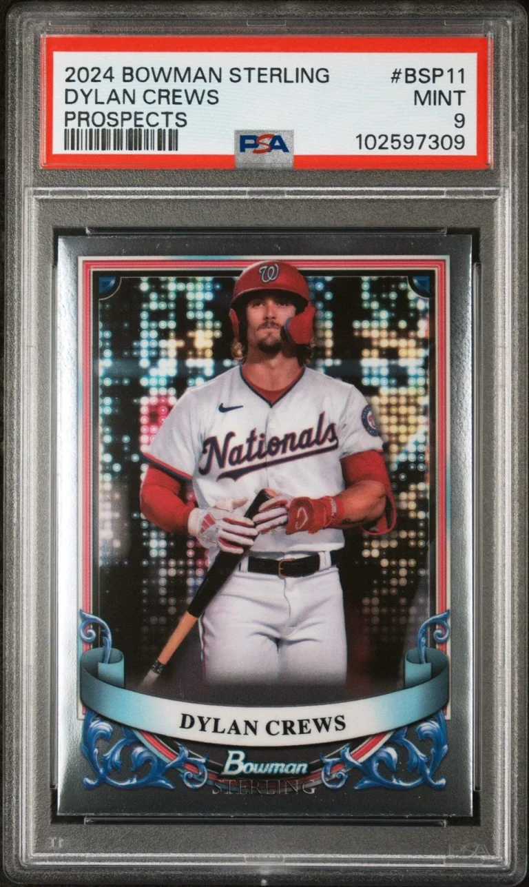 Graded 2024 Topps Bowman Sterling Dylan Crews #BSP11 Rookie RC Card PSA 9 Mint