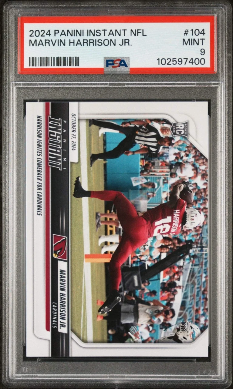 Graded 2024 Panini Instant NFL Marvin Harrison Jr #104 Rookie RC Card PSA 9 Mint