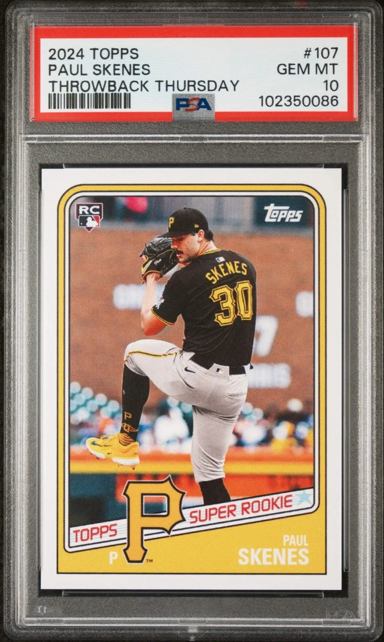 Graded 2024 Topps Paul Skenes #107 Throwback Thursday RC Baseball Card PSA 10