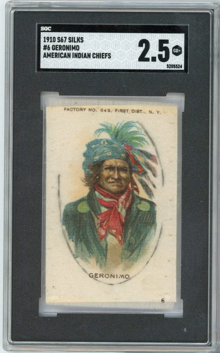 Graded 1910 S67 Silks American Indian Chiefs Geronimo #6 Tobacco Card SGC 2.5