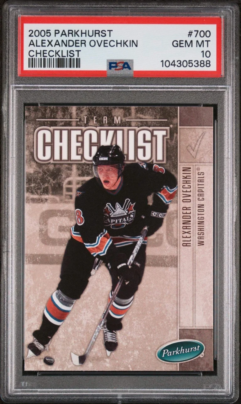 Graded 2005 Upper Deck Parkhurst Alex Ovechkin #700 Checklist Hockey Card PSA 10