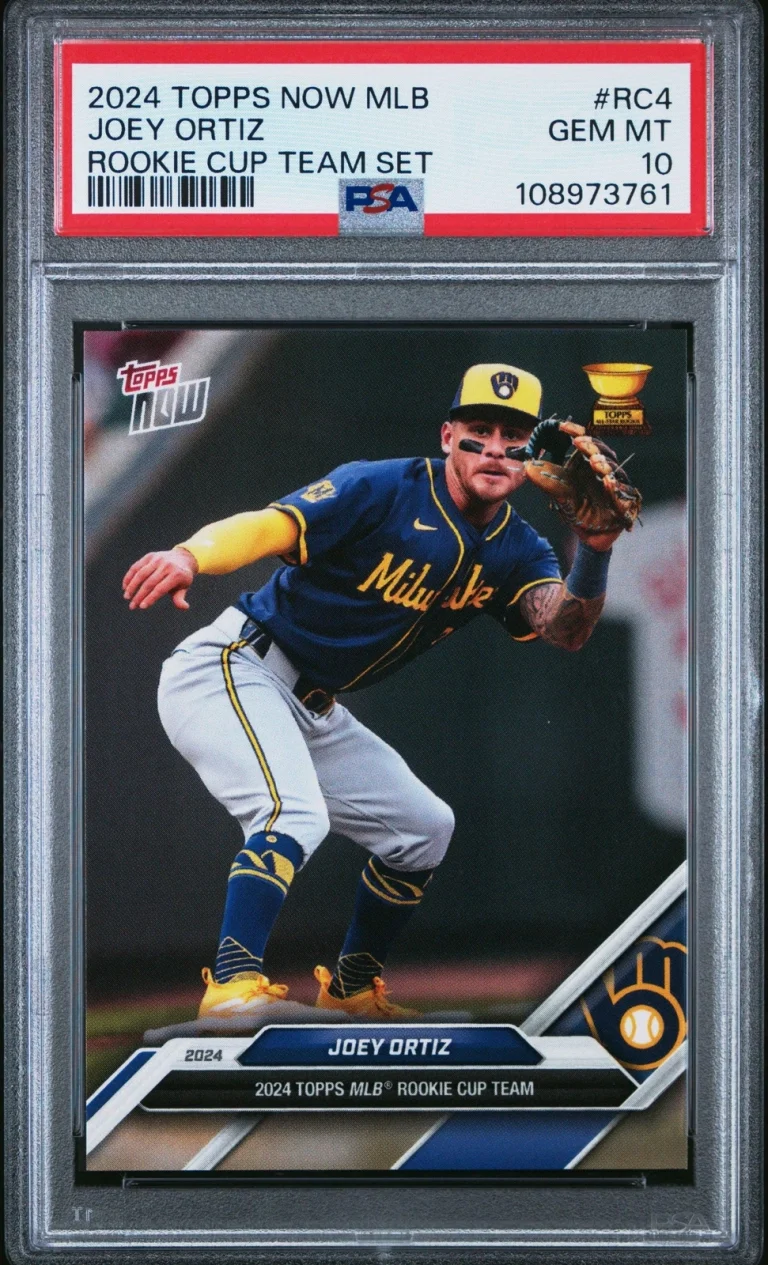 Graded 2024 Topps Now Joey Ortiz #RC4 Rookie Cup Baseball Card PSA 10 Gem Mint