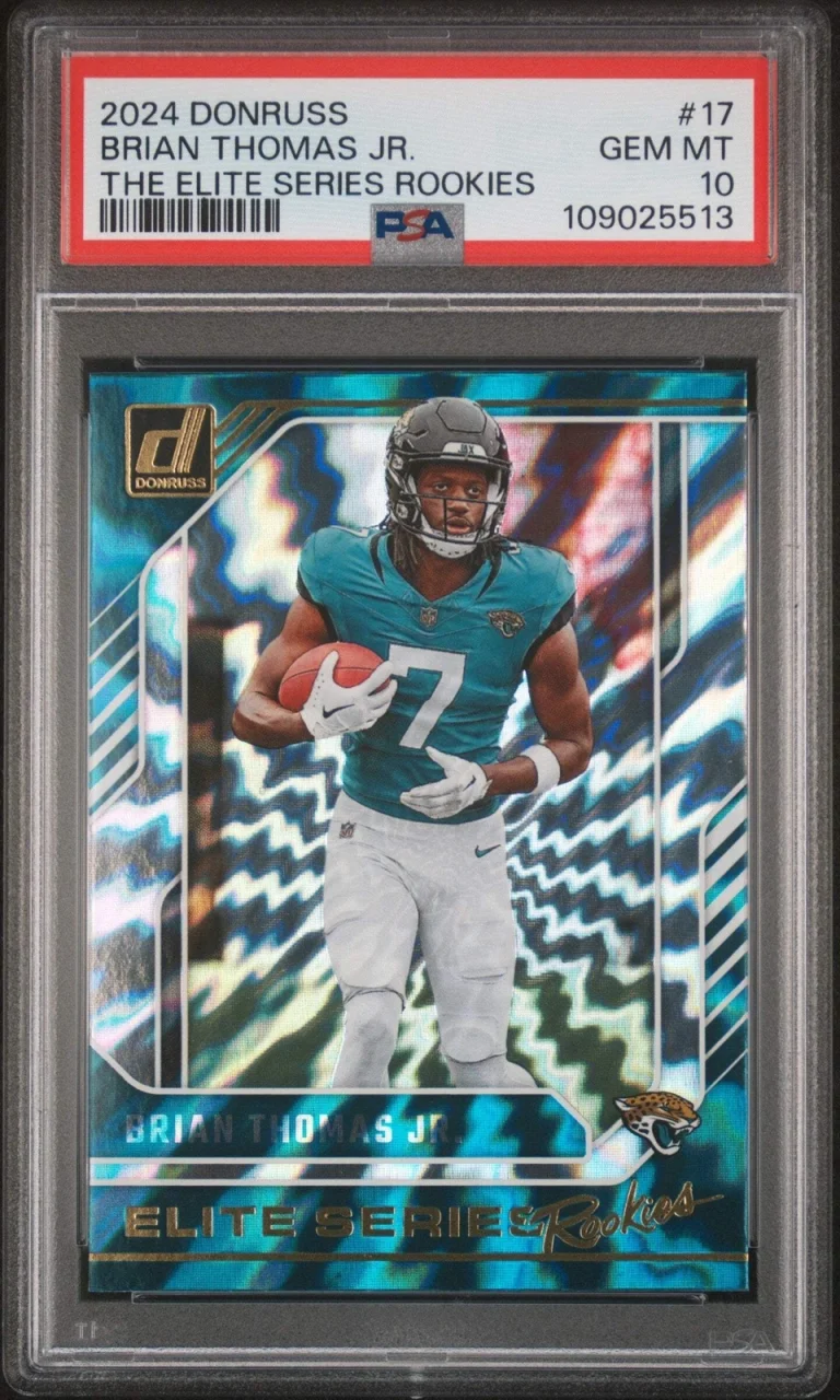 Graded 2024 Donruss Brian Thomas Jr #17 Elite Series Rookie Football Card PSA 10