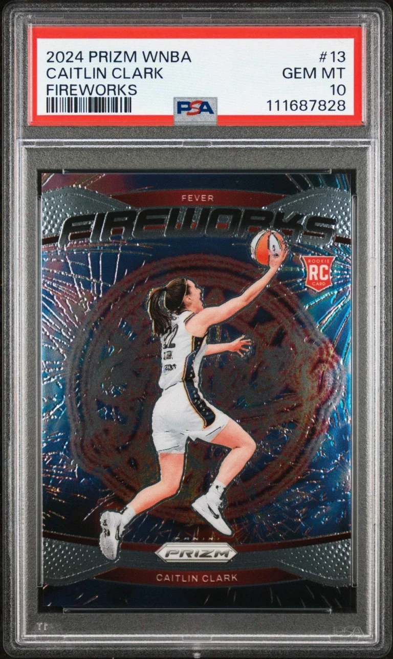Graded 2024 Panini Prizm Caitlin Clark #13 Fireworks RC Basketball Card PSA 10