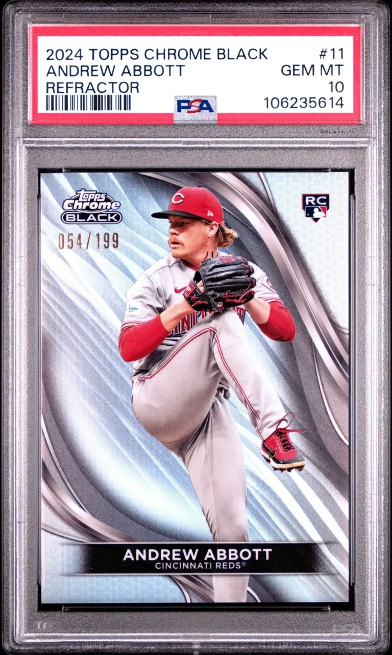 Graded 2024 Topps Chrome Black Andrew Abbott #11 REF /199 Baseball Card PSA 10
