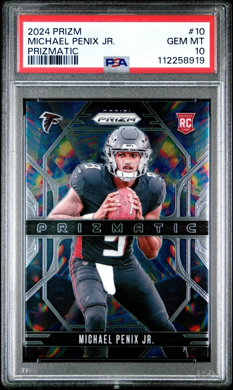 Graded 2024 Panini Prizm Michael Penix Jr #10 Prizmatic RC Football Card PSA 10