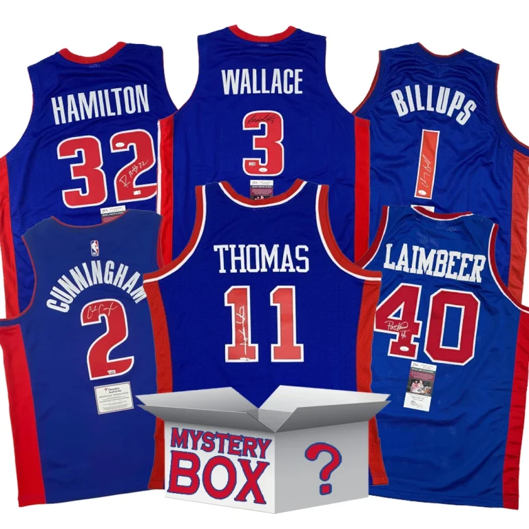 Autographed/Signed Detroit Basketball Jersey Mystery Box with PSA JSA or BAS COA