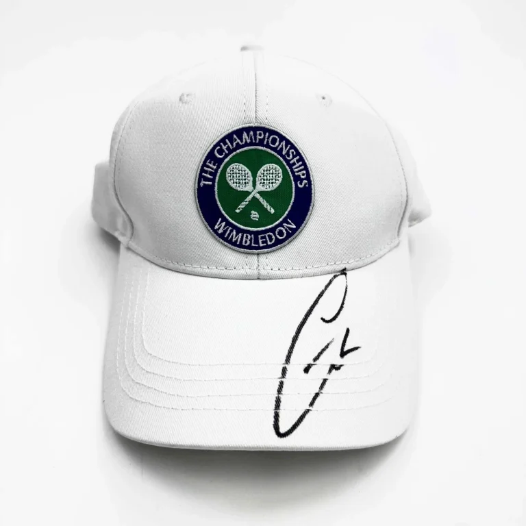 Autographed/Signed Carlos Alcaraz 2023-2024 White Wimbledon Hat Beckett BAS COA
