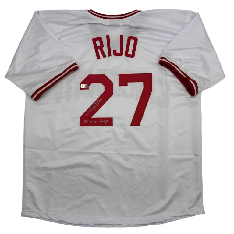 Autographed/Signed Jose Rijo 90 WS MVP Cincinnati White Jersey Beckett BAS COA