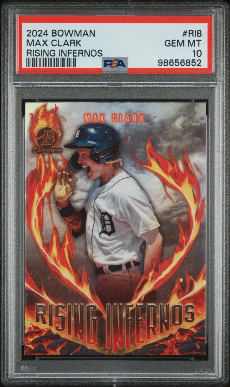 Graded 2024 Topps Bowman Max Clark #RI8 Rising Infernos RC Baseball Card PSA 10