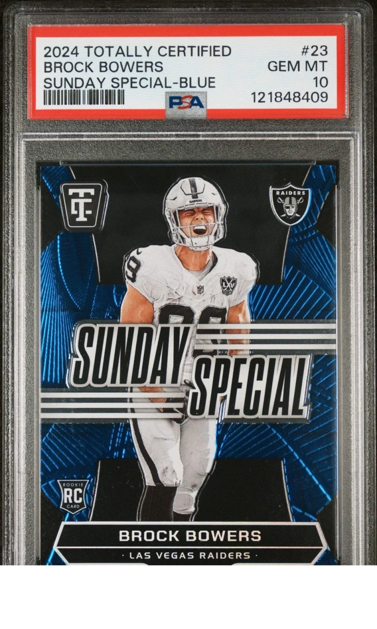 Graded 2024 Totally Certified Brock Bowers #23 Blue /199 RC Football Card PSA 10
