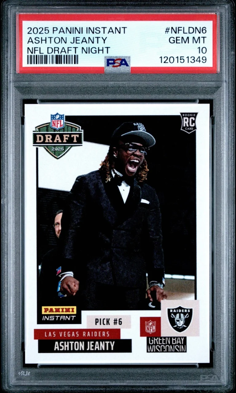 Graded 2025 Panini Instant Ashton Jeanty #DN6 Draft Night Football Card PSA 10