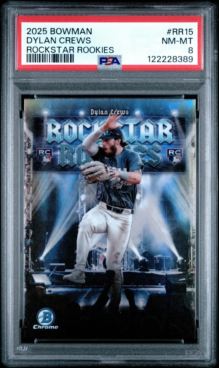 Graded 2025 Topps Bowman Dylan Crews #RR15 Rockstar Rookies Baseball Card PSA 8